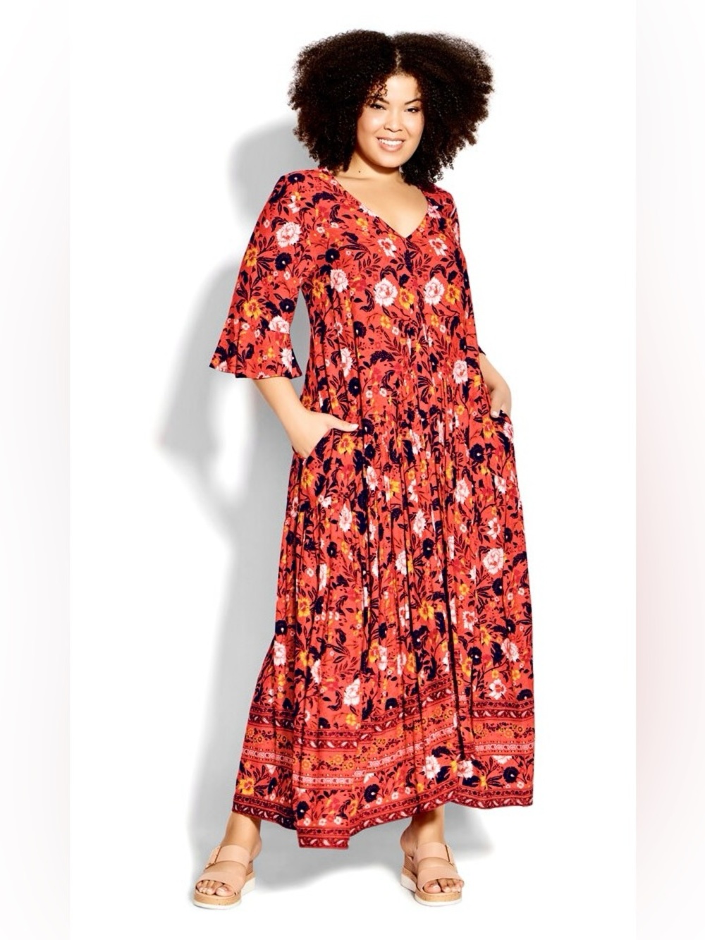 PLUS SIZE FLORAL SUMMER DRESS
